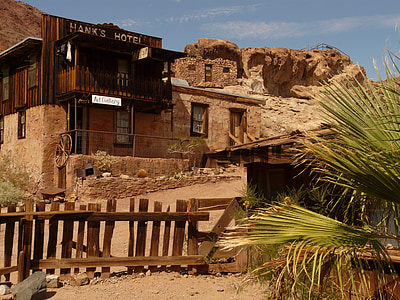 Calico, strakatá mesto duchov, mesto duchov, Mohavská púšte, Kalifornia, USA, dobývanie striebra
