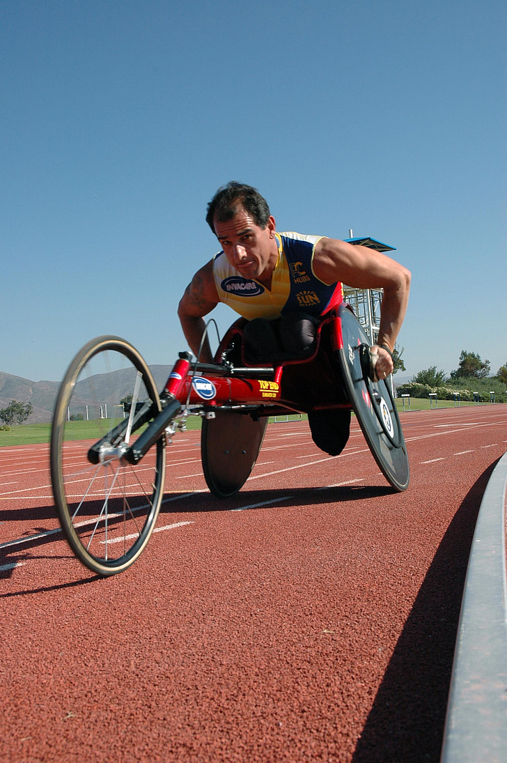 Laki-laki, atletik, Cacat, kursi roda olahraga, Handicap, olahraga, gerakan