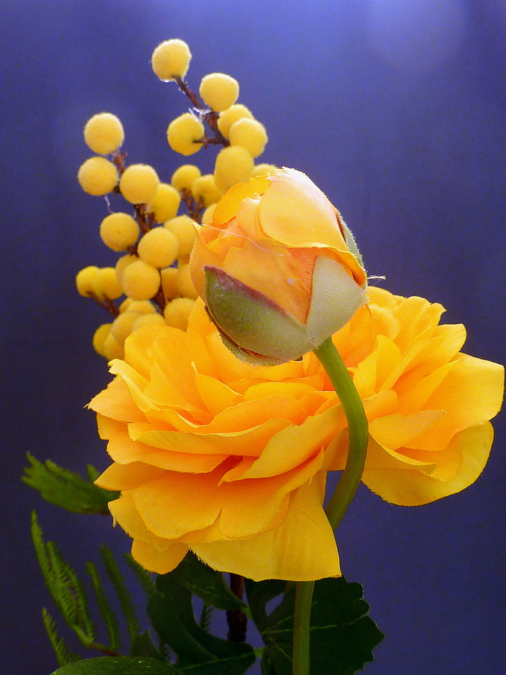 sztuczne kwiaty, Jaskier, żółty, wiosna, kwiat, Bloom, makro