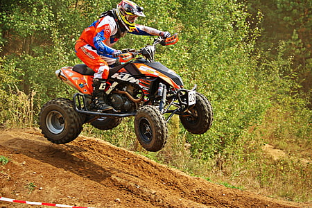 motocross, quad, cross, all-terrain vehicle, motorcycle, race, jump