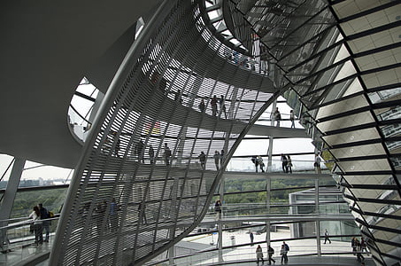Berlin, Reichstag, épület, tükrök, építészet, modern művészetek