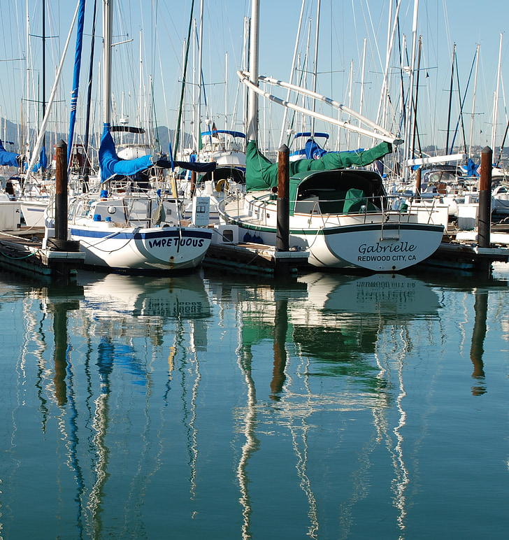 Sausalito, Barcos a vela, barco, Marina, Porto