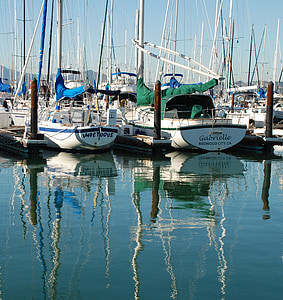 Sausalito, seilbåter, båt, Marina, havn