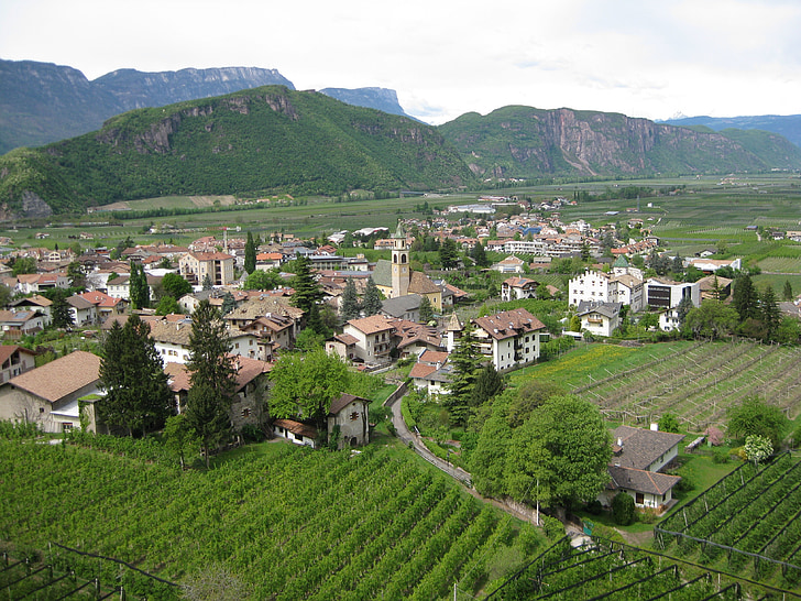 auer, view, katzenleiter, south tyrol, path, italy, village