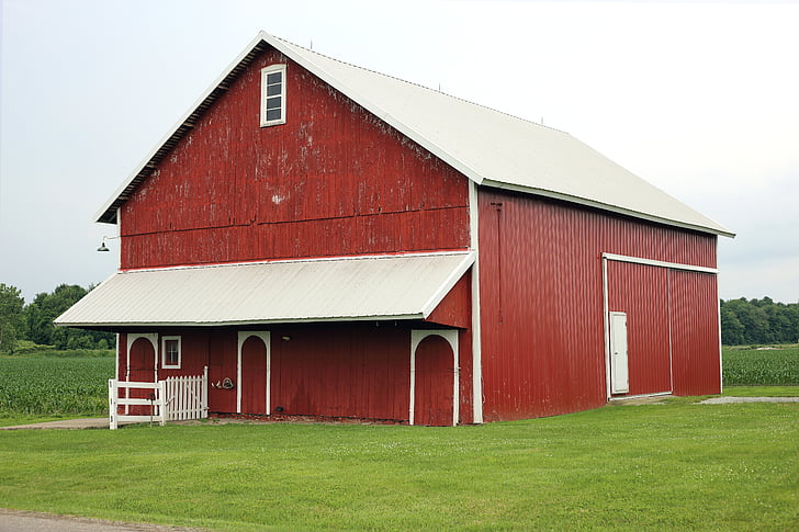 červená stodola, stodola, stará stodola, selská stodola, Dřevěná stodola, Country stodola