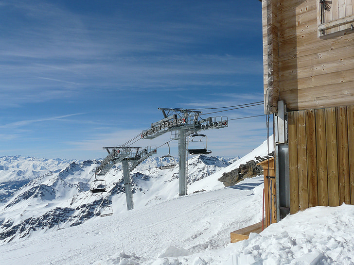 Chairlift, linbana, bergbana, skidlift, vinter, Skidåkning, Alpin