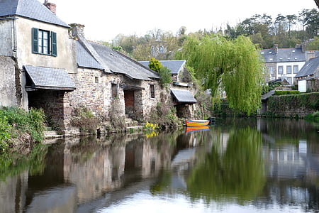 Brittany, riflesso sull'acqua, paesaggio, Riva