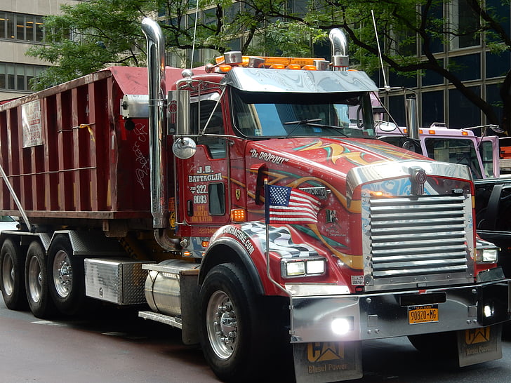 samochód ciężarowy, amerykański, Nowy Jork, Stany Zjednoczone Ameryki