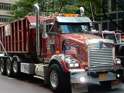 samochód ciężarowy, amerykański, Nowy Jork, Stany Zjednoczone Ameryki