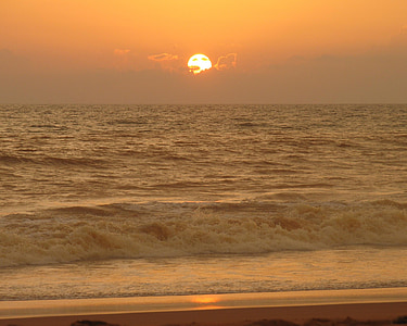 puesta de sol, India, Mar Arábigo, sol, Asia, naturaleza, paisaje