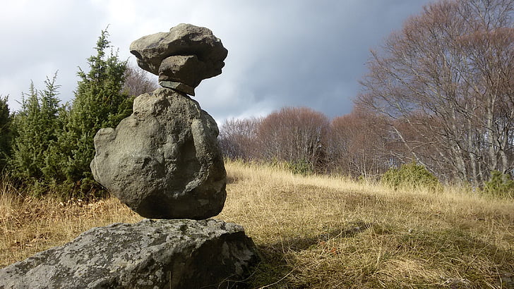 pedra, alçada, tempesta, natura, Roca - objecte