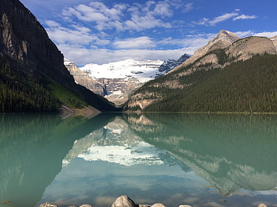 캐나다, 산, 호수, 자연, 보기, lichtblick 분위기, 꿈의 세계