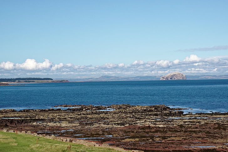 morze, Bass rock, Firth z powrotem, Szkocja, Natura, wody, niebo