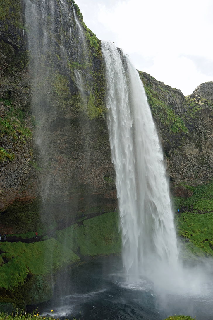 Cachoeira, Islândia, Seljalandsfoss, paisagem, água, força