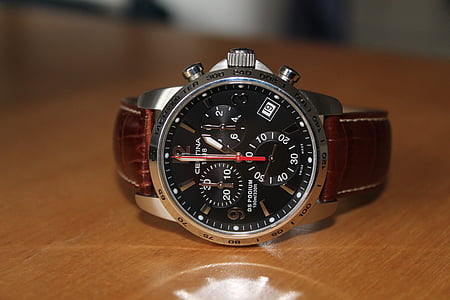 wristwatch, chronograph, quartz, steel, gents, clock, watch