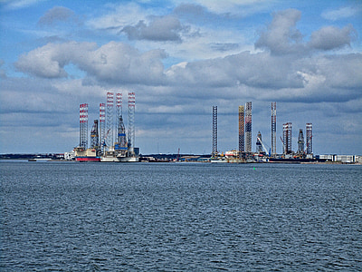 oljerigg, Danmark, hamn