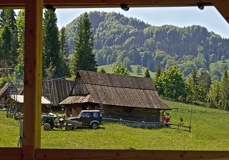Holzkonstruktion, Hütte, Holzhaus, alte Hütte, Holzhaus, Bukowinki Namen, Homole Schlucht