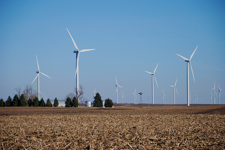farma, Vjetar, turbine na vjetar, energije, vjetrenjače, vjetrenjača, zelena