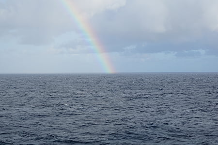 mare, oceano, arcobaleno, cielo, acqua