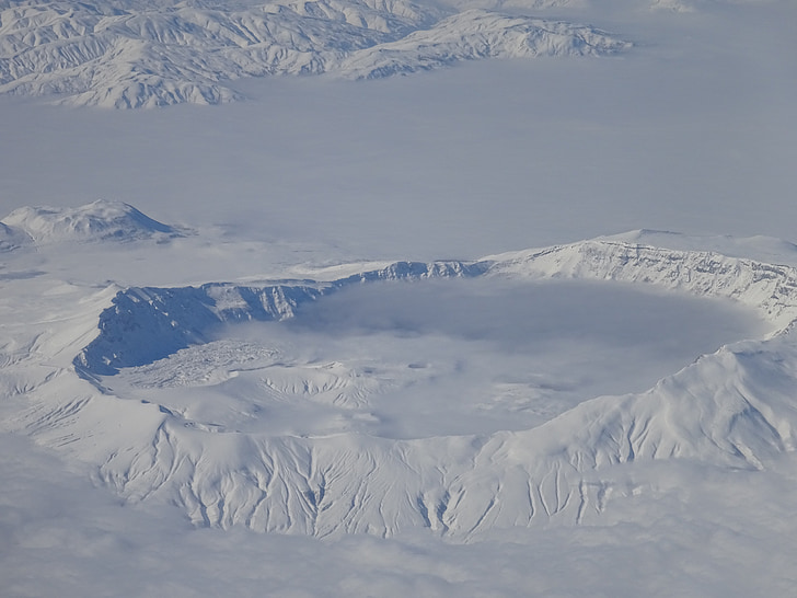 sniego, antena fotografija, kalnų
