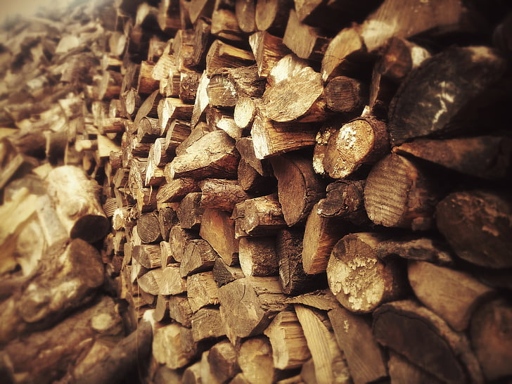 trama, di, legno, pino, legno - materiale, legna da ardere, pila