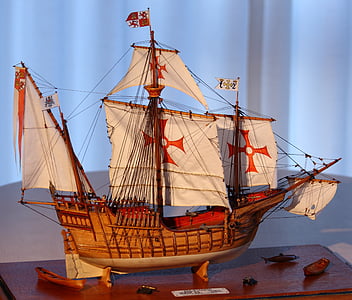 model ship, ship, hobby, santa maria, columbus, handmade, 1948
