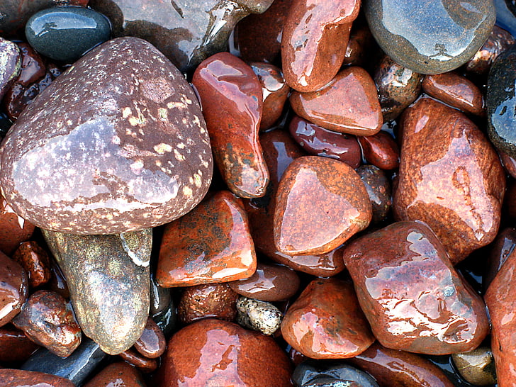 batu, kerikil, batu, alam, Zen, laut, air