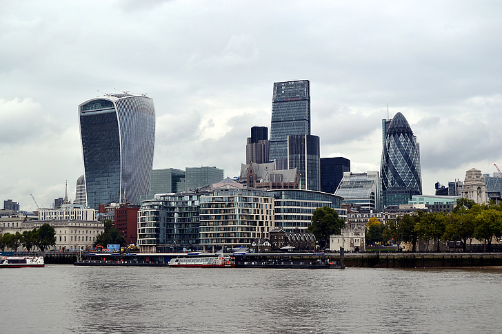 London, Inglismaa, Panorama, vee, arhitektuur, hoone, taevas