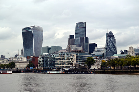 Londonas, Anglijoje, Panoramos, vandens, Architektūra, pastatas, dangaus