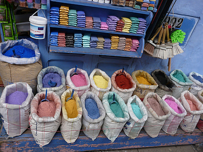 farverige, malerier, Marokko, marked, butik, multi farvet