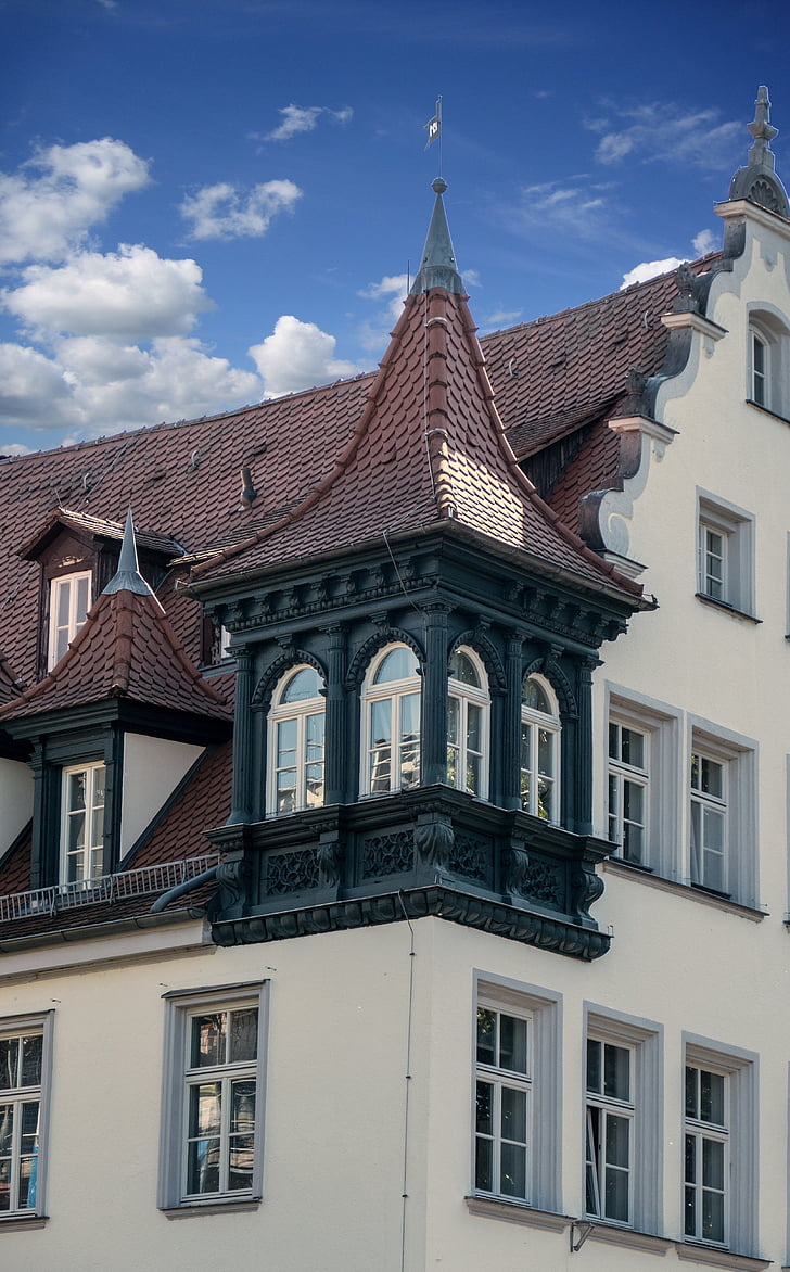 Architektura, historicky, Střední Franky, Norimberk, dům věž, rohové věže, staré město
