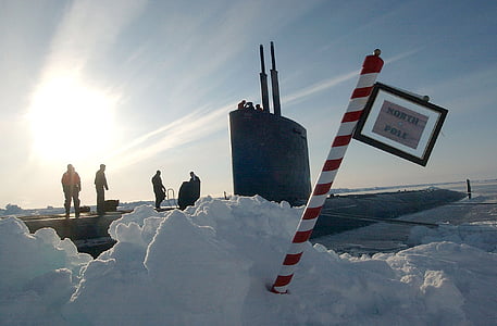 submarin, Marina, militare, capacul de gheaţă, Polul Nord, suprafata, rupt