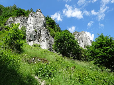 rocas, piedras calizas, paisaje, naturaleza, Polonia, Jura krakowsko częstochowa, Turismo