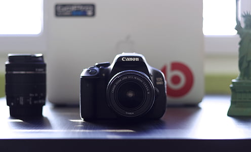kamera, Canon, DSLR, lensa, fotografi, Meja, kamera - peralatan fotografi