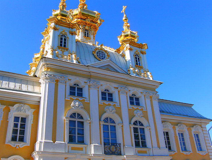 petrodvorets peterhof, Rusia, Istana, emas