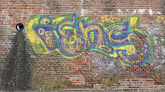 Graffiti, sten, väggen, grunge, bakgrund, Street, Urban