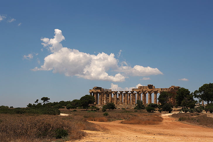 Segesta, Sicilien, landskap, arkitektur, historia, berömda place, romerska