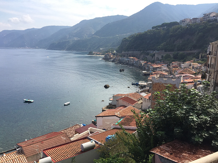 Scilla, Reggio di calabria, havet, båtar, helgdagar, Holiday, sommar