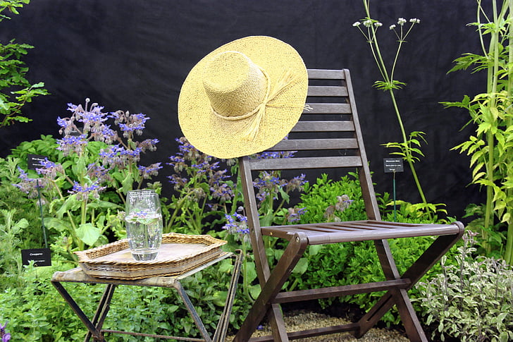 klobúk, Záhrada, krásny, móda, životný štýl, letné, milý