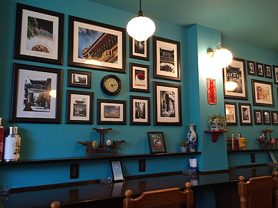 kavarna, čajnice, okvir za sliko, fotografije, znesek, notranjost, Yokohama