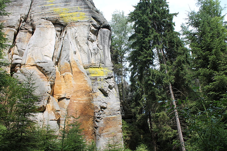 adrspach, 록 시, teplicke skaly, 100 m 높은 바위 벽