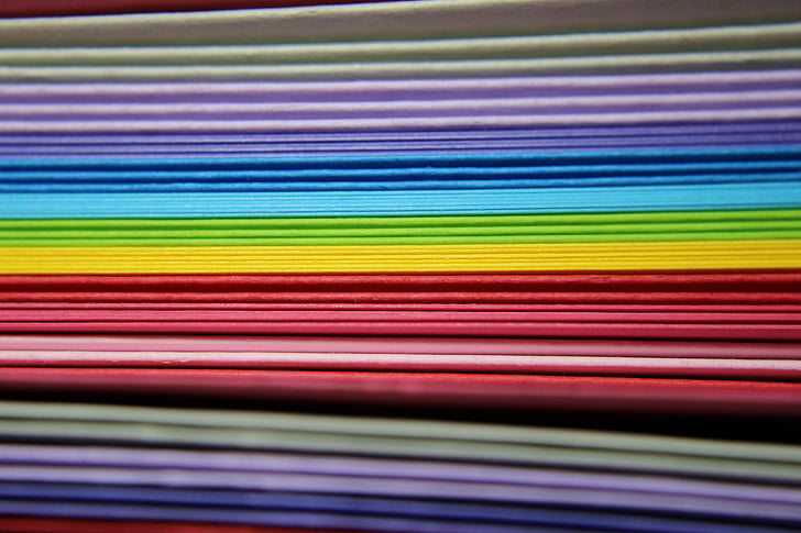 kertas, warna-warni, Pelangi, warna, kertas warna-warni, meninggalkan, tumpukan kertas