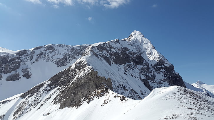 nagy wilder, csúcstalálkozó, hegyek, Allgäu, téli, hó, természet