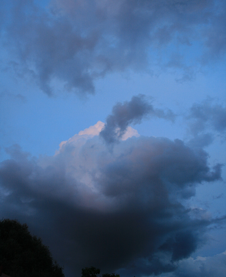 đám mây, xoắn ốc, xoáy, quét, tối, ánh sáng, bầu trời
