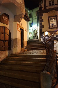 czech krumlov, czech republic, architecture, stairs, old town, history, unesco