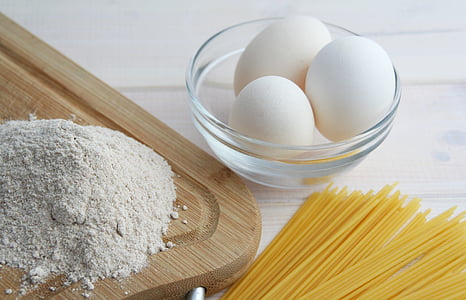 eggs, kitchen, eating, food, pasta, spaghetti, flour
