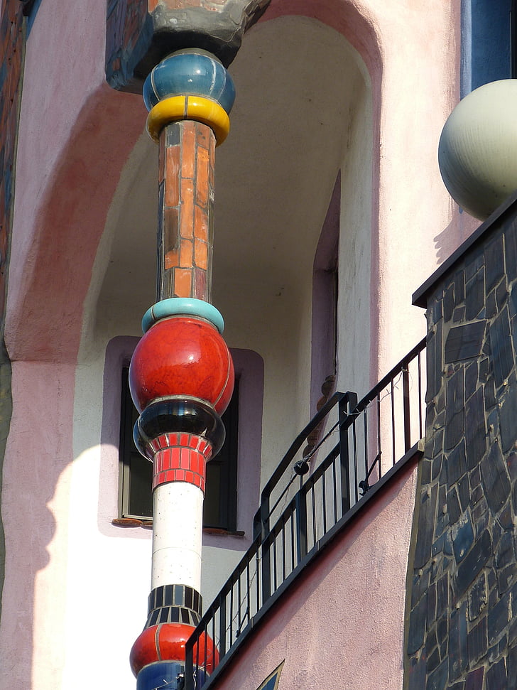mimari, ayağı, Hundertwasser, Magdeburg, Saksonya-anhalt, renkli, Seramik