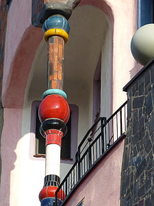 arsitektur, Pilar, Hundertwasser, Magdeburg, Sachsen-anhalt, warna-warni, keramik