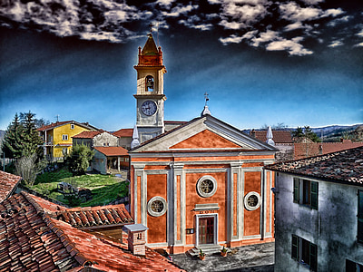 CEVA, Italia, Iglesia, edificios, HDR, casas, arquitectura