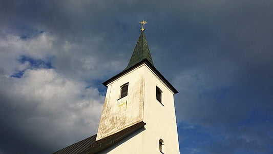 l'església, lackenhof, Steeple, religió, cristianisme, fe, edifici